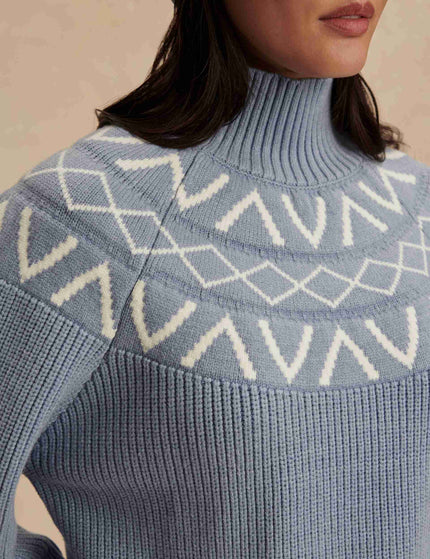 Varley Marcie Fair Isle Yoke Knit - Glacier Blueimages4- The Sports Edit