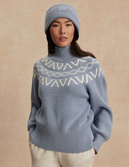 Varley Marcie Fair Isle Yoke Knit - Glacier Blueimages5- The Sports Edit