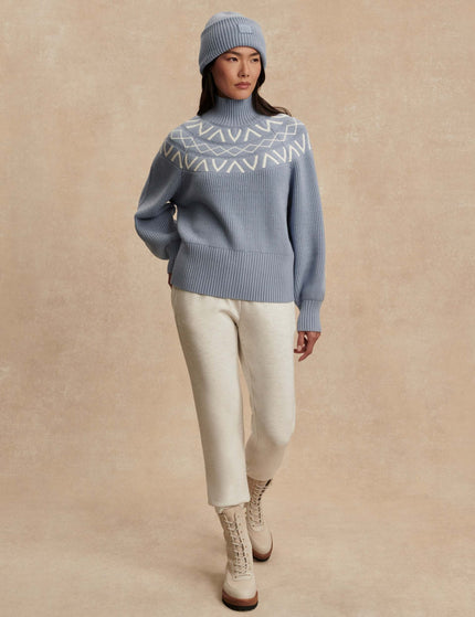 Varley Marcie Fair Isle Yoke Knit - Glacier Blueimages8- The Sports Edit