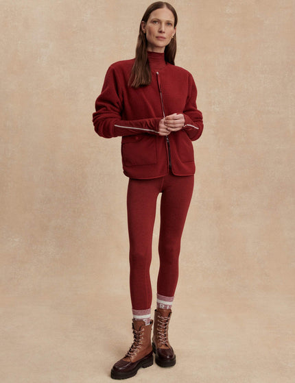 Varley Marina Collarless Fleece - Red Dahliaimages6- The Sports Edit