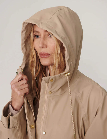 Varley Orlen Short Rain Jacket - Light Taupeimages2- The Sports Edit