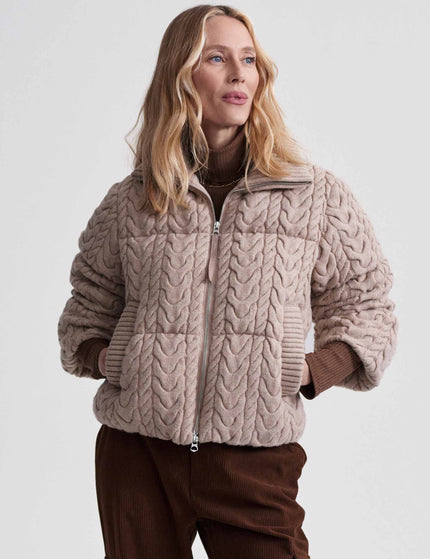 Varley Reggie Cable Knit Puffer - Light Taupeimages1- The Sports Edit