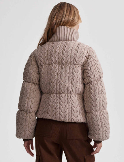 Varley Reggie Cable Knit Puffer - Light Taupeimages3- The Sports Edit