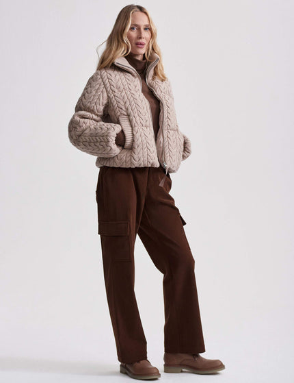 Varley Reggie Cable Knit Puffer - Light Taupeimages6- The Sports Edit