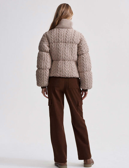 Varley Reggie Cable Knit Puffer - Light Taupeimages7- The Sports Edit