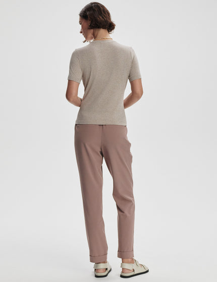 Varley Regina Fitted Tee - Taupe Marlimages6- The Sports Edit