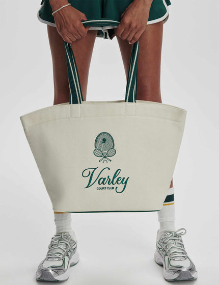 Varley Robinson Canvas Club Tote Bag - Ivory/ Forestimages3- The Sports Edit