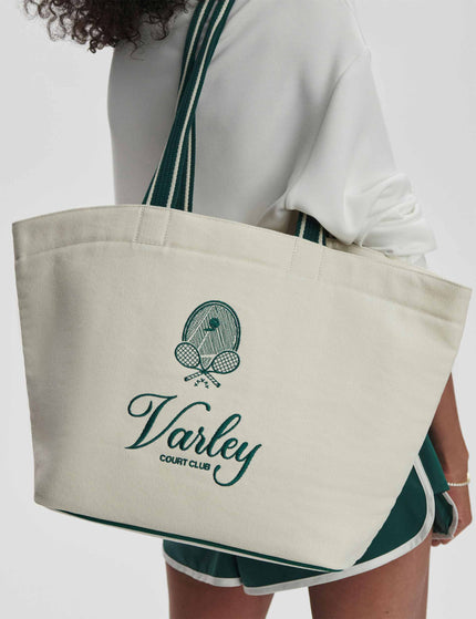 Varley Robinson Canvas Club Tote Bag - Ivory/ Forestimages2- The Sports Edit