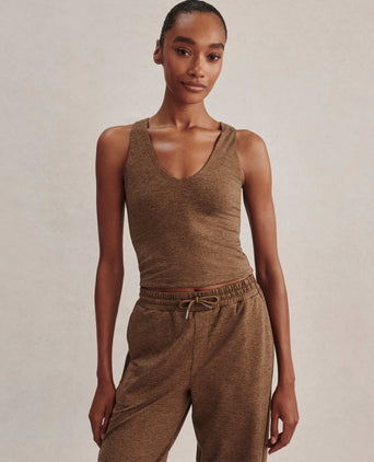 Ruby Cropped Tank - Teak Olive Marl