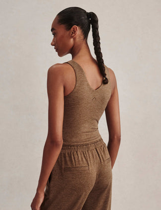 Ruby Cropped Tank - Teak Olive Marl