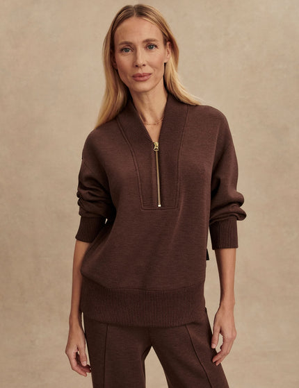 Varley Sally Half Zip Sweat - Coffee Bean Marlimages1- The Sports Edit