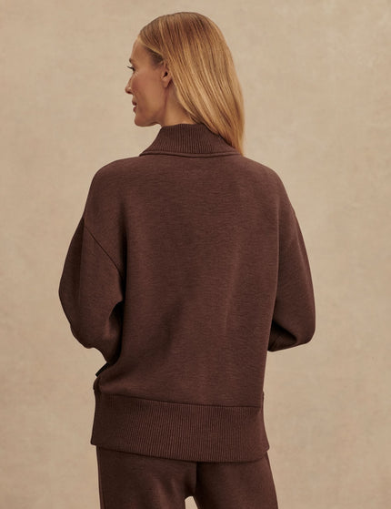 Varley Sally Half Zip Sweat - Coffee Bean Marlimages2- The Sports Edit