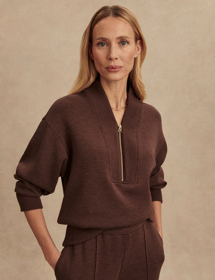 Varley Sally Half Zip Sweat - Coffee Bean Marlimages3- The Sports Edit