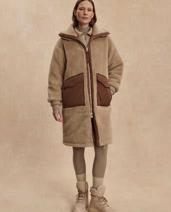 Theia Reversible Coat - Light Taupe/Cocoa Dust