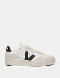 Veja | V-90 Leather Trainers - White Natural | The Sports Edit