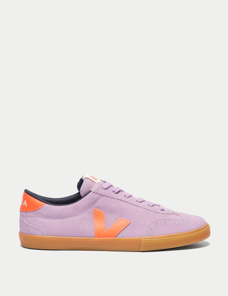 Veja | Volley Suede Trainers - Orchid Fury Natural | The Sports Edit