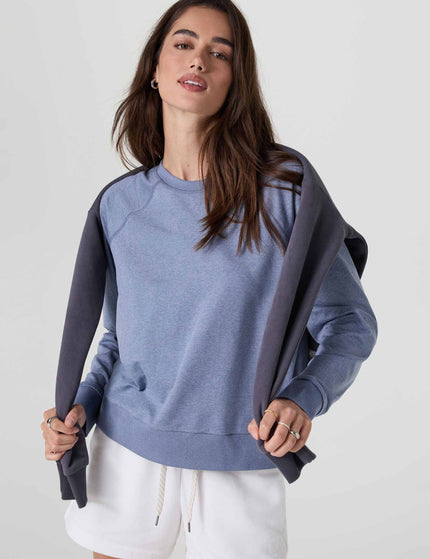 Vuori Long Sleeve Halo Crew - Blue Heron Heatherimages3- The Sports Edit