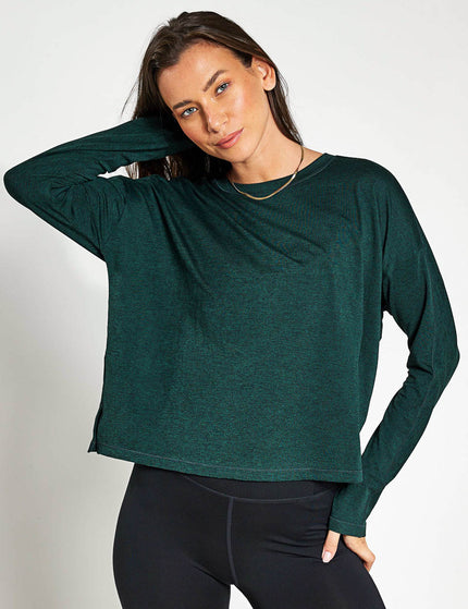 Girlfriend Collective ReSet Long Sleeve Tee - Mossimages1- The Sports Edit