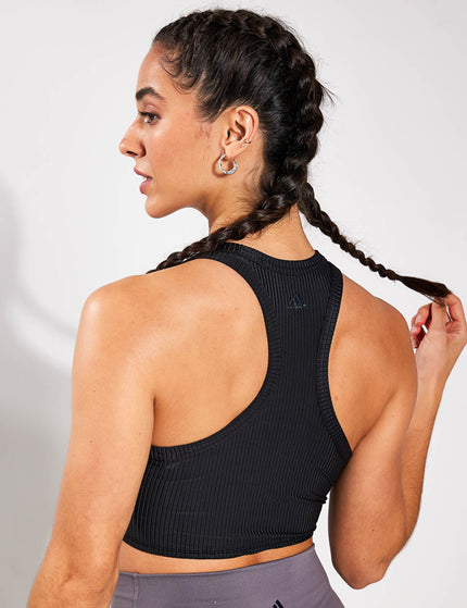 Adidas Yoga Studio Wrapped Rib Tank Top - Blackimages2- The Sports Edit