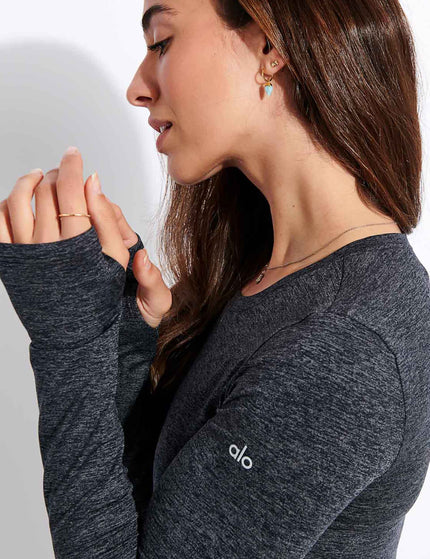 Alo Yoga Alosoft Finesse Long Sleeve - Dark Heather Greyimages4- The Sports Edit