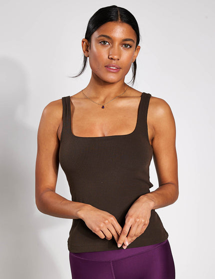 Alo Yoga Ribbed Minimalist Tank - Espressoimages1- The Sports Edit