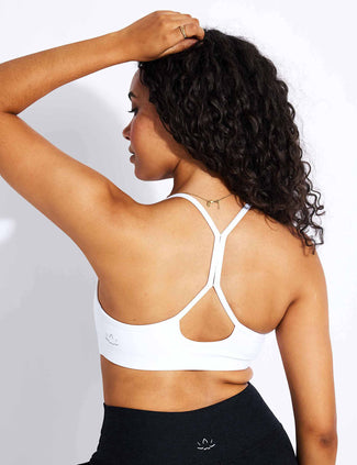 Spacedye Slim Racerback Bra - Cloud White