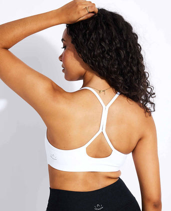 Spacedye Slim Racerback Bra - Cloud White