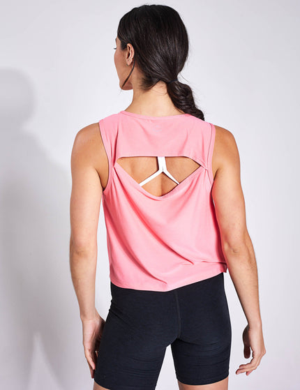 Beyond Yoga Featherweight New View Cropped Tank - Sun Kissed Coral Heatherimages2- The Sports Edit