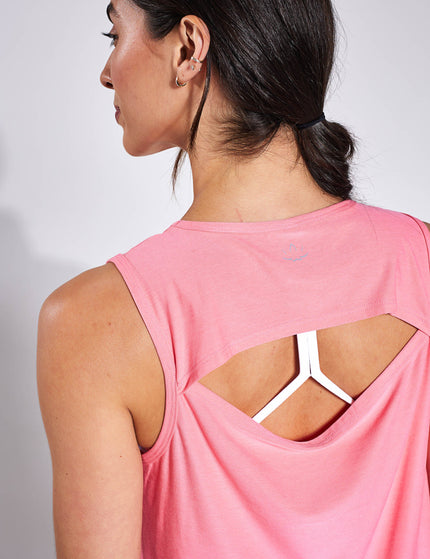 Beyond Yoga Featherweight New View Cropped Tank - Sun Kissed Coral Heatherimages4- The Sports Edit