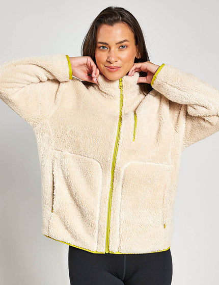 Girlfriend Collective Full-Zip Sherpa Jacket - Creamimages1- The Sports Edit