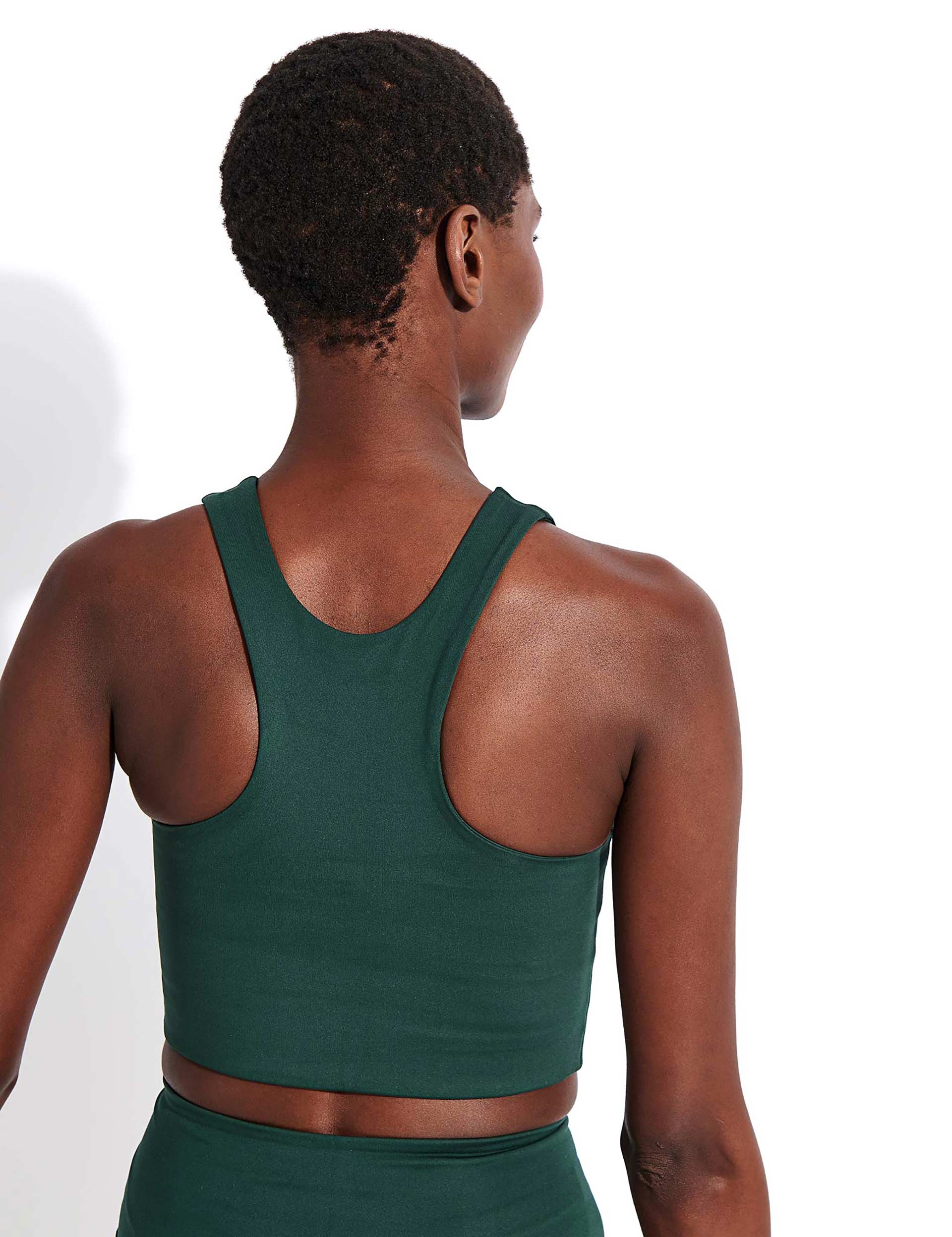 Girlfriend Collective Dylan Ribbed Cropped Sports Bra, Moss at John Lewis &  Partners