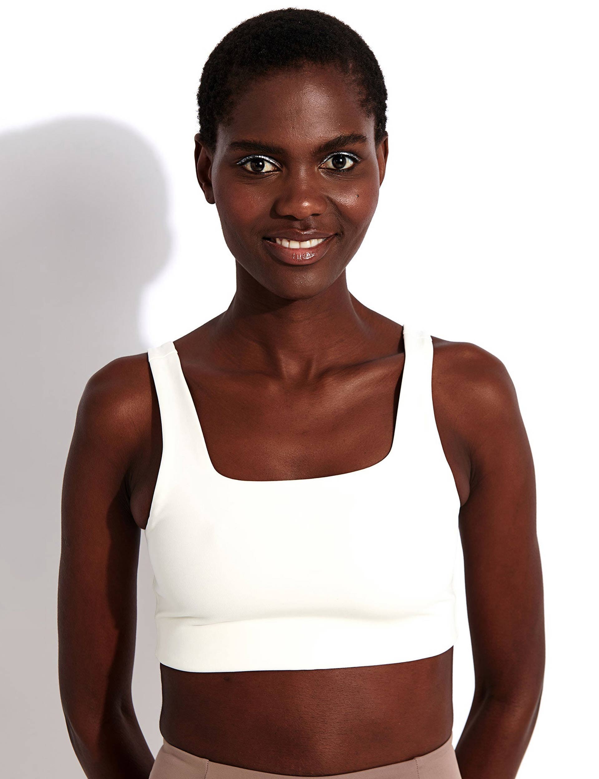 $42 Girlfriend Collective Women's Black Tommy Square Neck Sports Bra Size XS