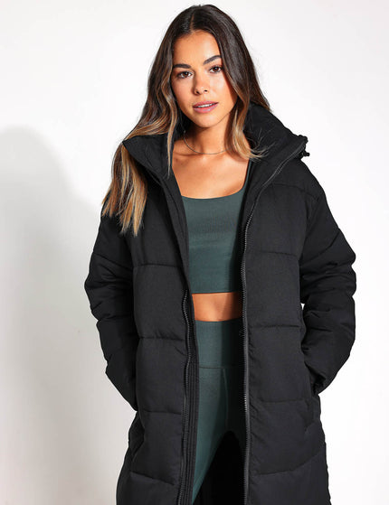 Girlfriend Collective Long Puffer Jacket - Blackimages3- The Sports Edit