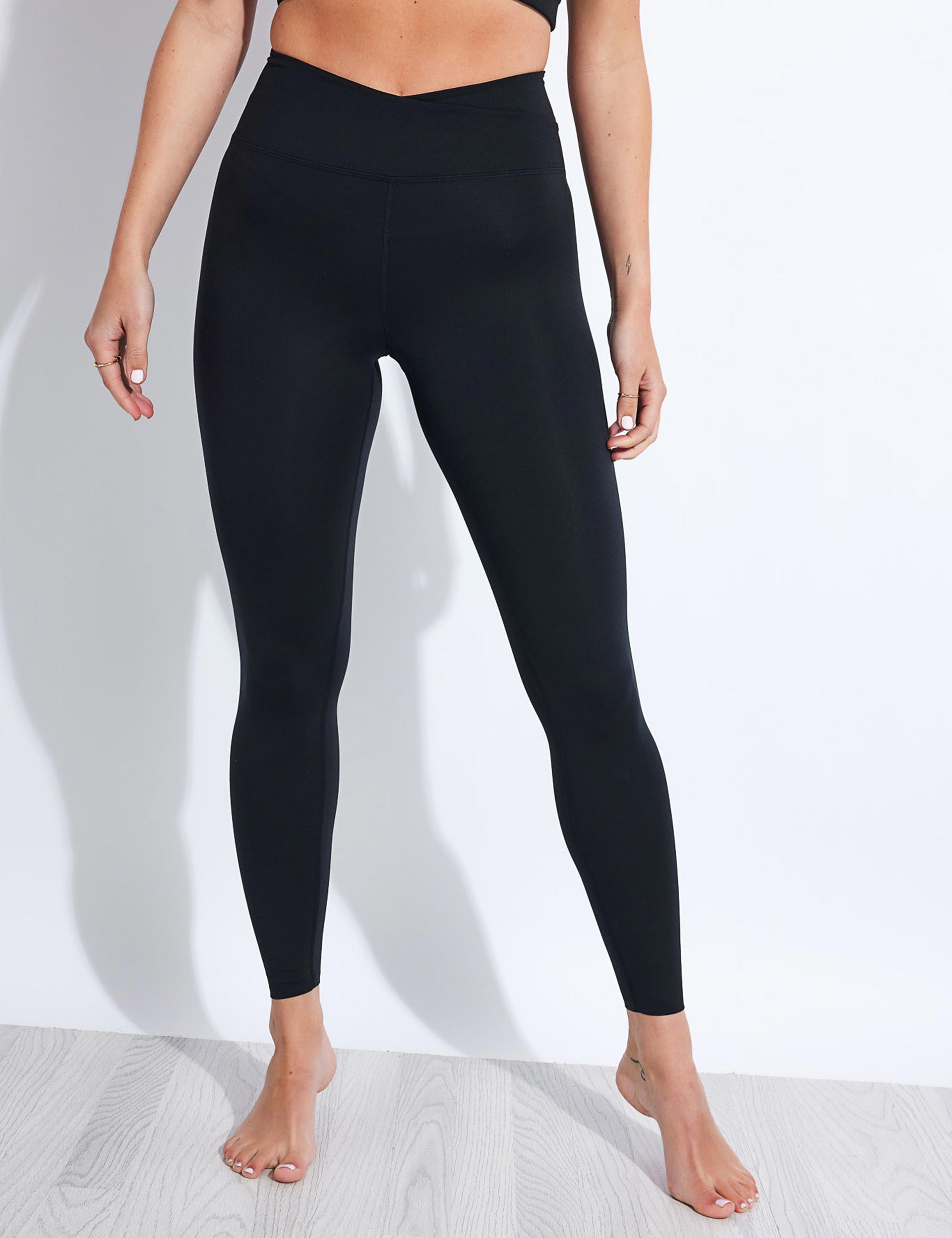 Go Balance High Waisted Yoga Leggings Black Black