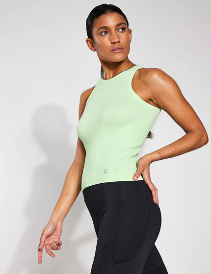 Goodmove Ribbed High Neck Seamless Vest Top - Mintimages1- The Sports Edit