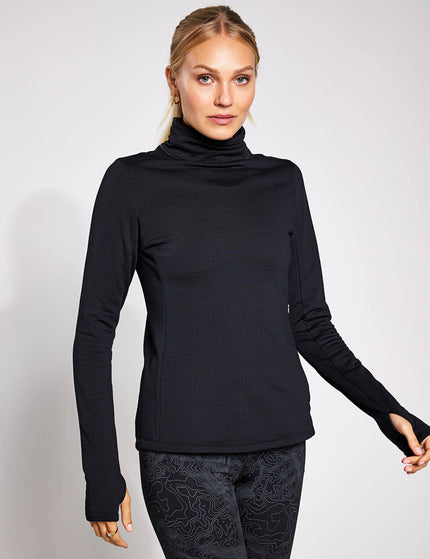 Goodmove Thermal Textured Funnel Neck Running Top - Blackimages1- The Sports Edit