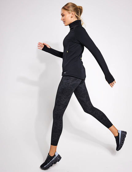 Goodmove Thermal Textured Funnel Neck Running Top - Blackimages3- The Sports Edit