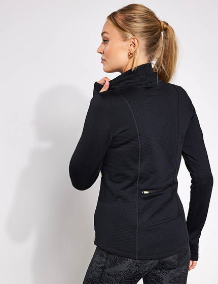 Goodmove Thermal Textured Funnel Neck Running Top - Blackimages2- The Sports Edit