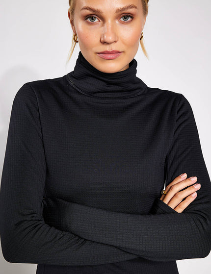 Goodmove Thermal Textured Funnel Neck Running Top - Blackimages4- The Sports Edit