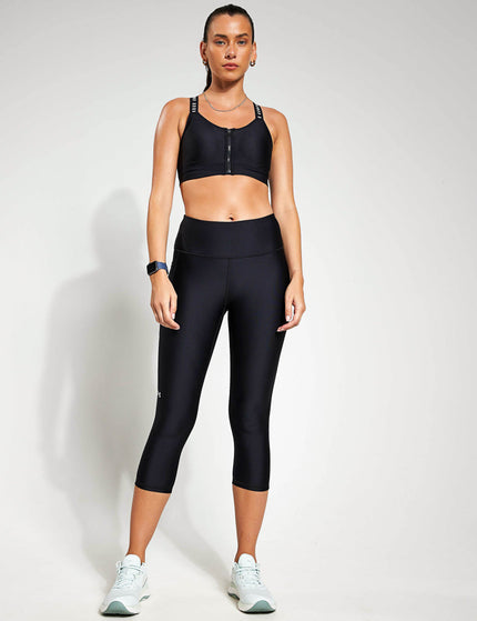 Under Armour HeatGear Armour No-Slip Waistband Capris - Black/Whiteimages3- The Sports Edit