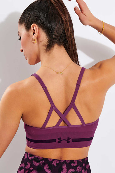 Under Armour Seamless Low Long Sports Bra - Pink Quartz/Polaris Purpleimages2- The Sports Edit