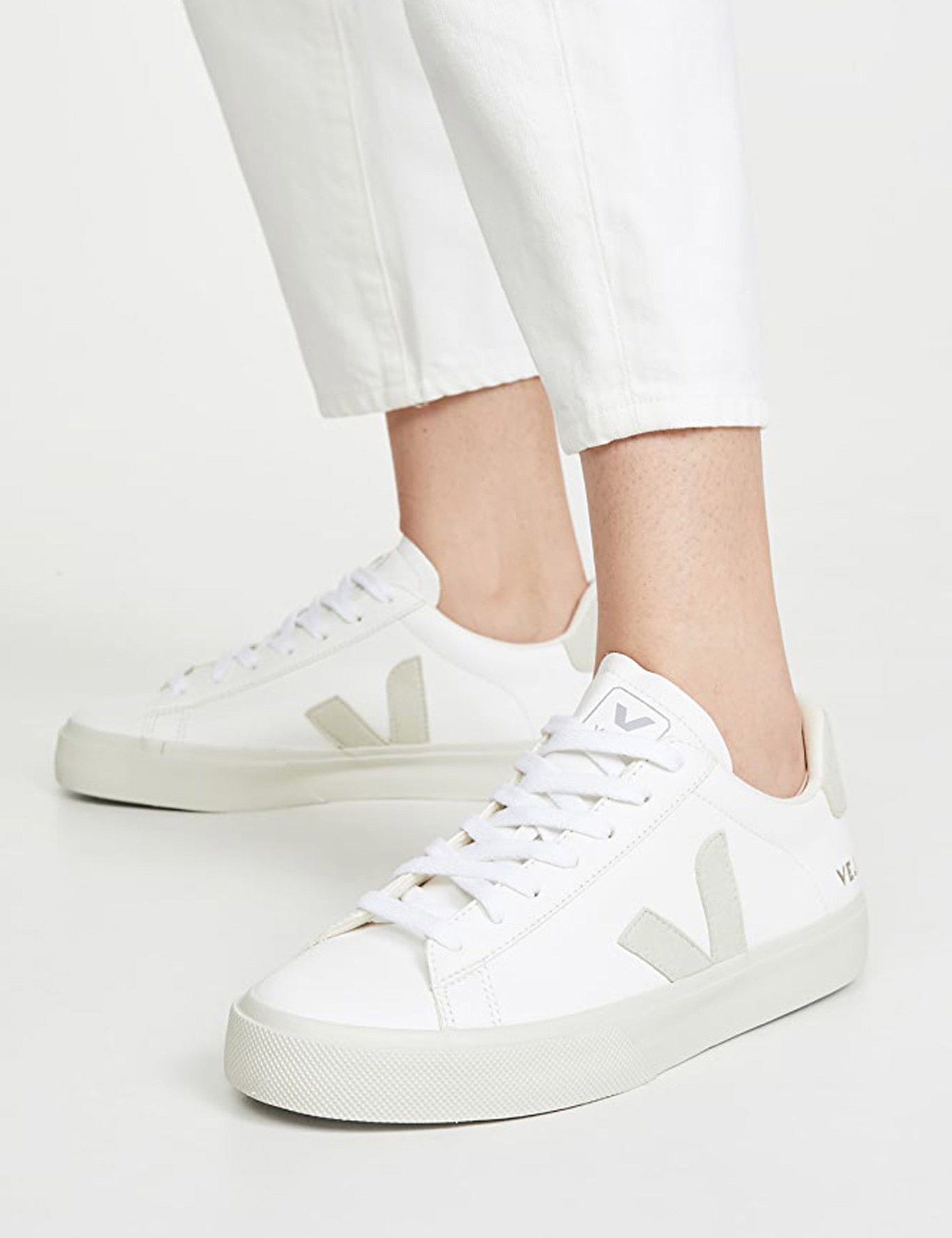 Veja Campo Leather Trainers White Natural The Sports Edit