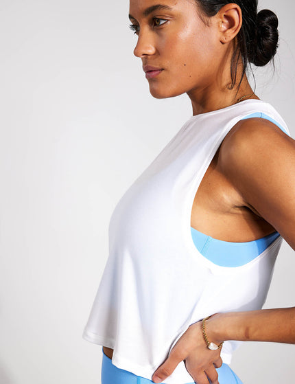 YMO Crop It Tank - Whiteimages1- The Sports Edit