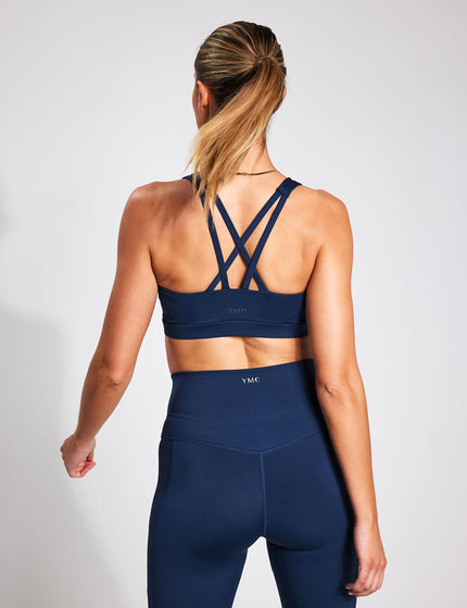 YMO Spark Cross Strap Bra - Navyimages1- The Sports Edit