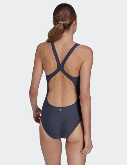 Adidas 3 Bar Logo Swimsuit - Shadow Navy/Coral Fusionimages2- The Sports Edit