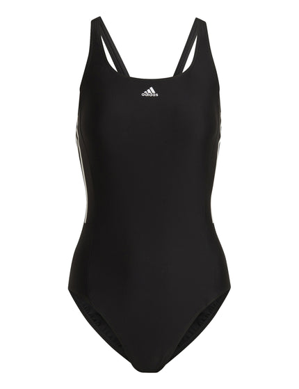 adidas Mid 3-Stripes Swimsuit - Black/Whiteimages8- The Sports Edit