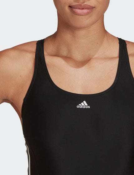 adidas Mid 3-Stripes Swimsuit - Black/Whiteimages3- The Sports Edit