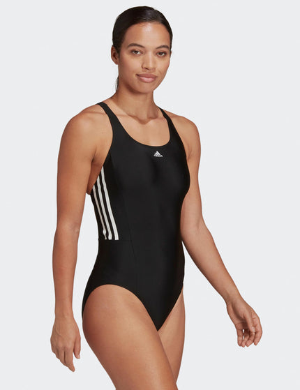 adidas Mid 3-Stripes Swimsuit - Black/Whiteimages7- The Sports Edit