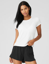 Alo Yoga | All Day Short Sleeve - White | The Sports Edit