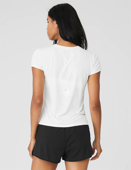 Alo Yoga All Day Short Sleeve - Whiteimages2- The Sports Edit